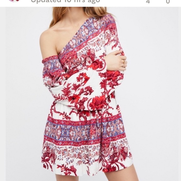 FREE PEOPLE dress Modern Nomad Mini asymmetrical off the shoulder small - Picture 1 of 6